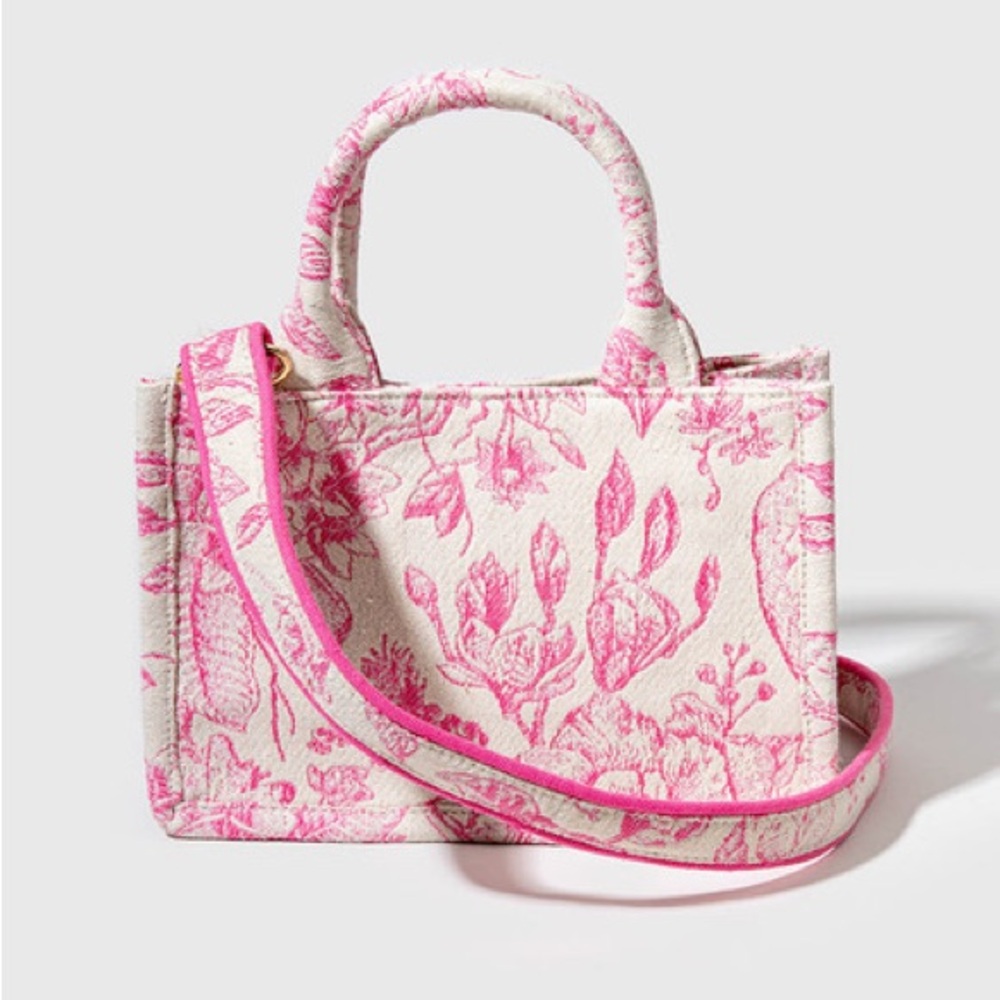 Francesca’s Mini Floral Pink Luna Tote Bag NEW